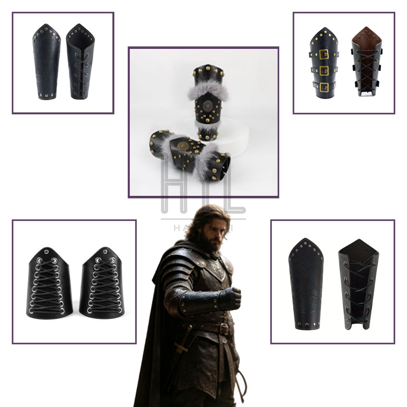Costumes - 中世風スチームパンクレトロ、多層構造のPUレザー製、リベット付きガントレット、ハロウィーン、LARP（ライブ・アクション・ロールプレイング）、コスプレ、手甲、コスチュームアクセサリー、小道具