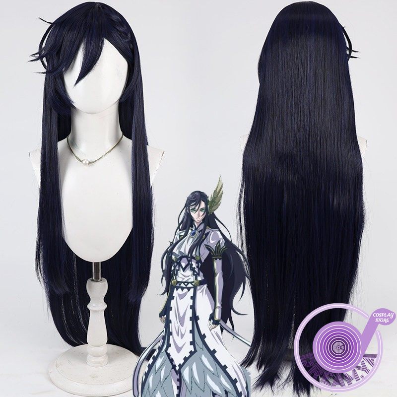 Anime Cosplay Wig Heat Resistant - ブルンヒルデ コスプレウィッグ レコードオブラグナロク ネイビーブルー 100cm 人工毛