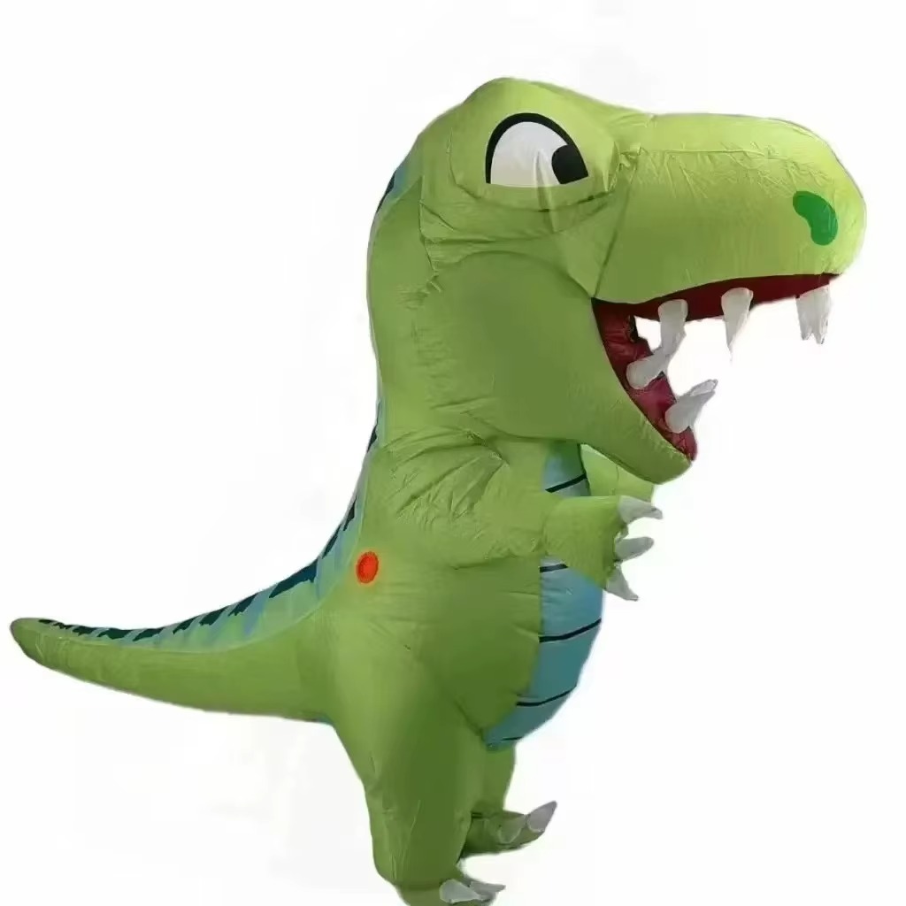 Costumes - 大人用、太った頭を持つ恐竜の着ぐるみ。全身を覆うタイプで、空気を入れて膨らませるタイプの動物コスチューム。仮装パーティーやハロウィーンに最適。