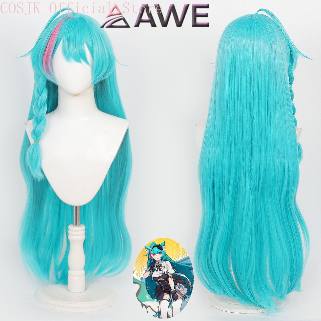 Anime Cosplay Wig Heat Resistant - ネヴァネス・トゥ・エバネス ミントのコスプレフィギュア、ハロウィンパーティー用の衣装、小道具、耐熱性人工毛を使用したウィッグ、ギフト。
