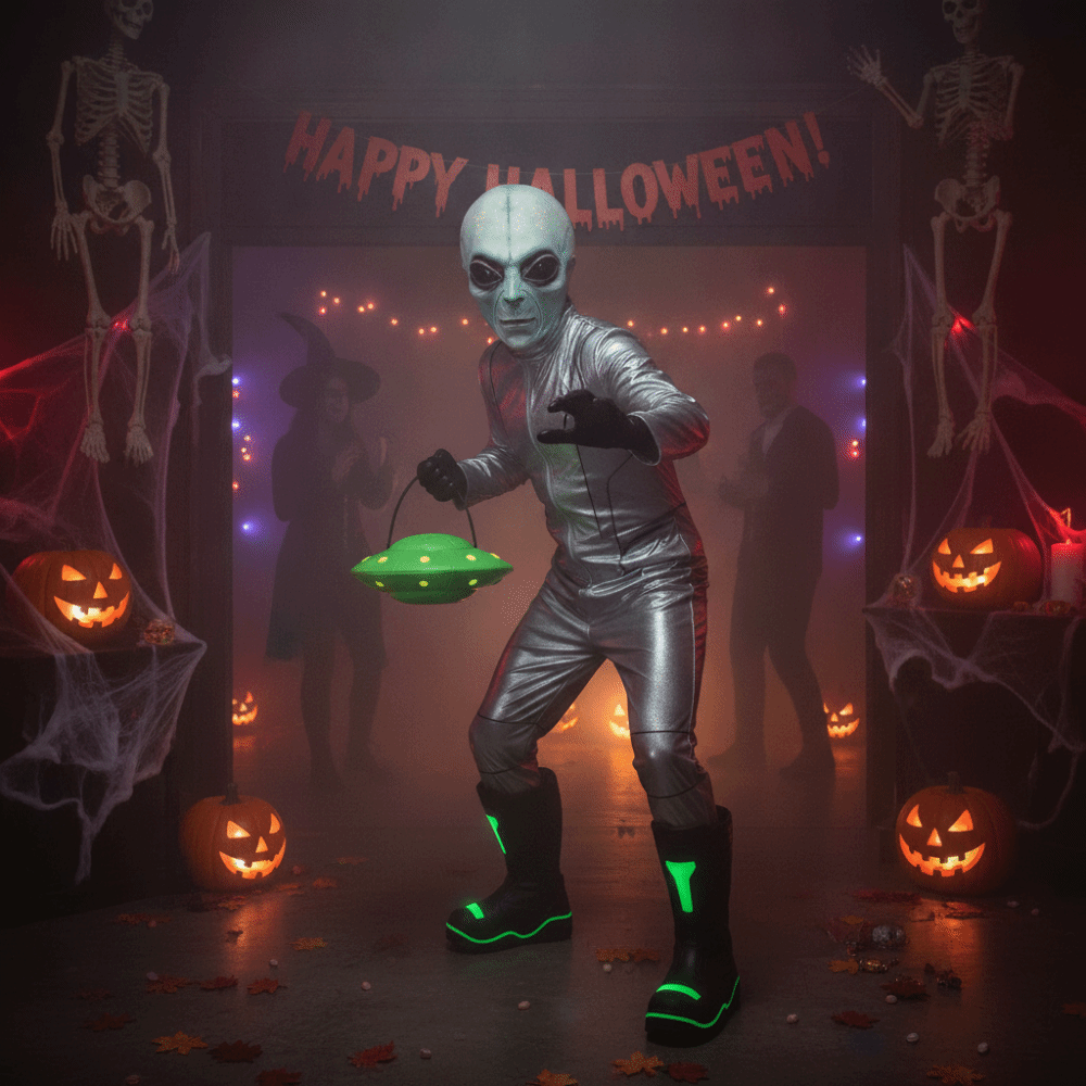 Latex Alien Mask Realistic - ラテックス素材のエイリアンマスク、グリーンエイリアンマスク、フルヘッドマスク、ラテックスフルフェイスマスク、リアルなマスク、UFOスカルマスク、エイリアンマスク