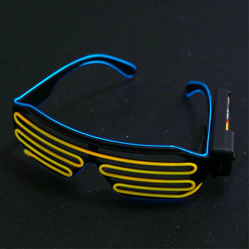 ワイヤレスLED光るメガネ クールでカラフルなネオンメガネ  - Glow In The Dark Party Glasses のレビューと価格