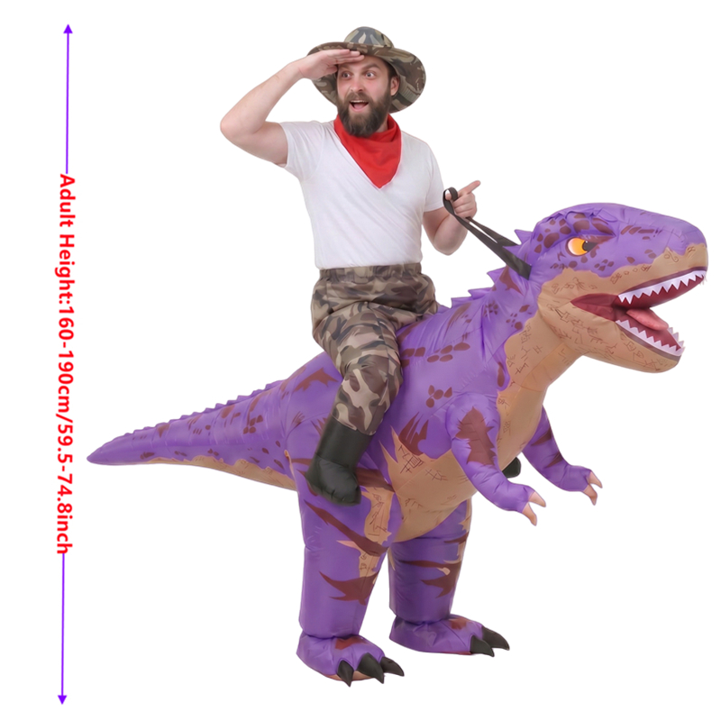 大人用、面白い迷彩柄の紫色のT-Rex（ティラノサウルス）の - Costumes のレビューと価格