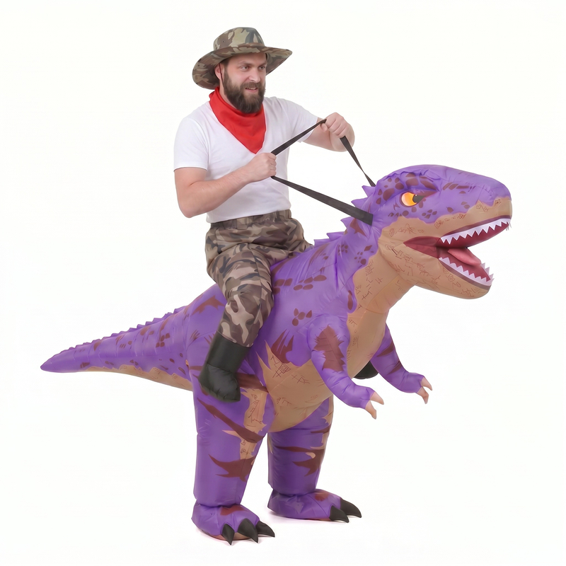 大人用、面白い迷彩柄の紫色のT-Rex（ティラノサウルス）の - Costumes のレビューと価格