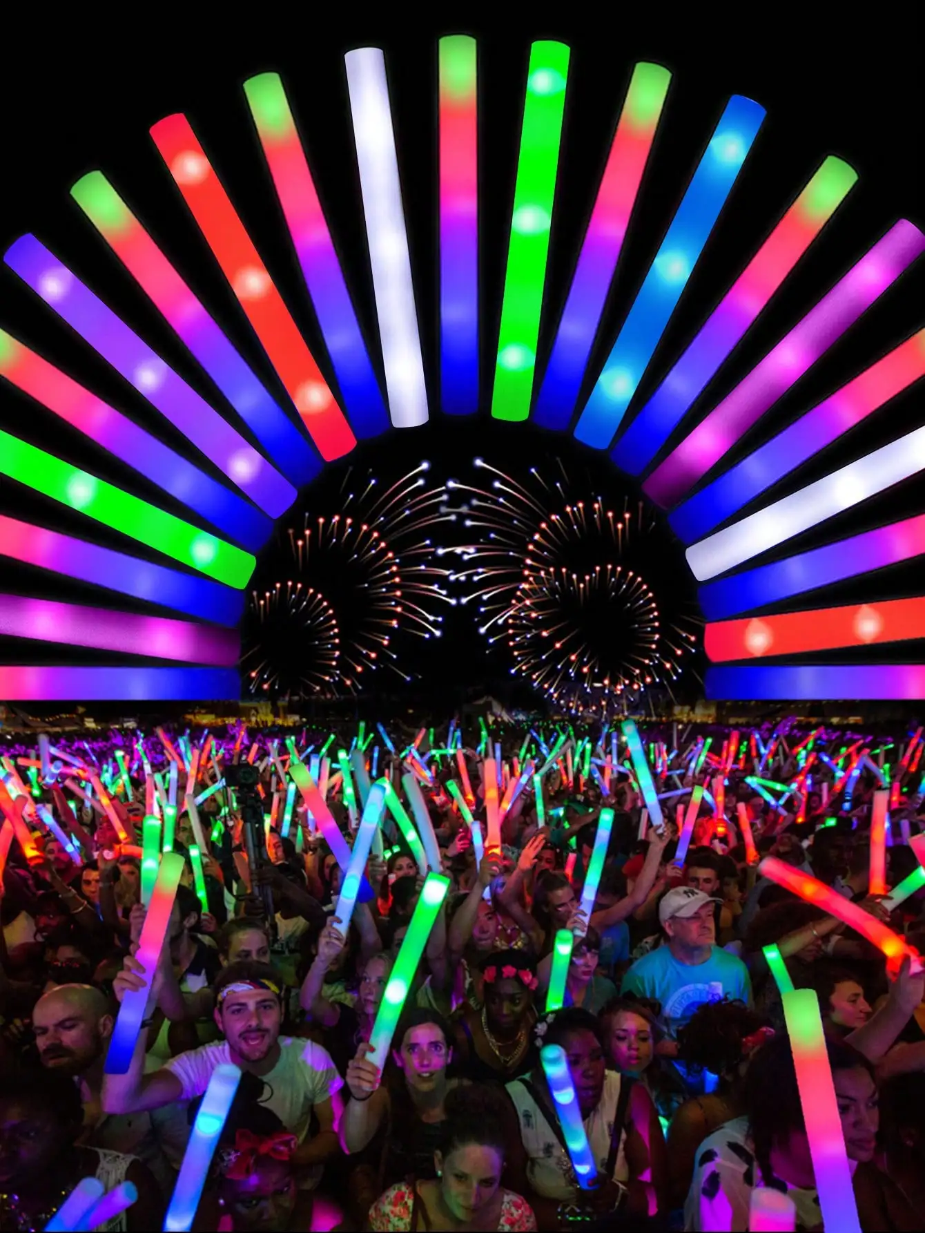 20/30個入り LEDフォームグロー スティック チアチュ - Flashing Led Foam Sticks Party のレビューと価格
