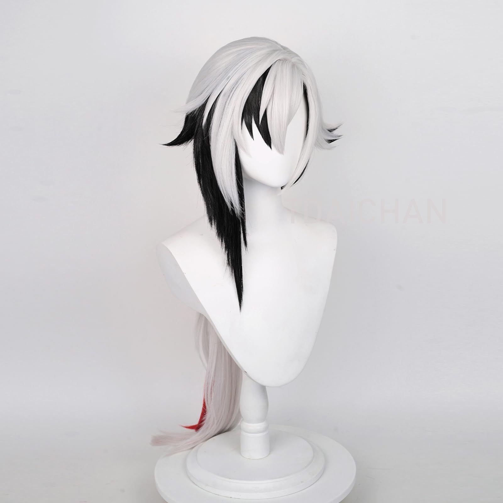 原神アレッキーノコスプレウィッグロングシルバーブラックグラデ - Anime Cosplay Wig Heat Resistant のレビューと価格