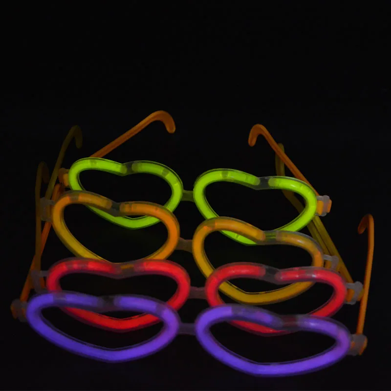 20 セットお祝い DIY 発光ハート眼鏡蛍光ウェアグロース - Glow In The Dark Party Glasses のレビューと価格