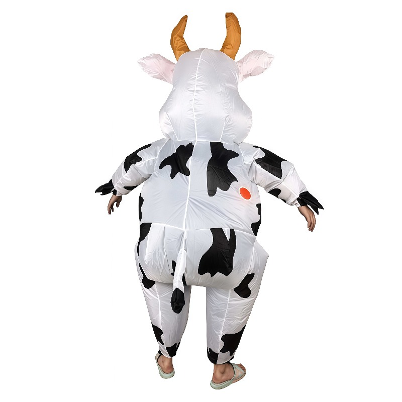 ハロウィーン用、面白い空気で膨らませる牛のコスチューム。全身 - Costumes のレビューと価格