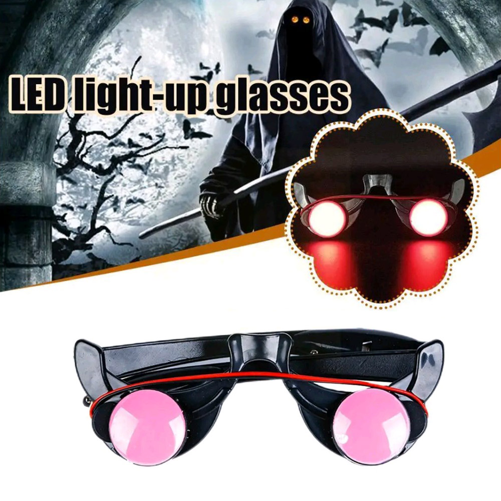 ハロウィーンのホラーレッドアイグラスのアクセサリー、面白い、 - Glow In The Dark Party Glasses のレビューと価格