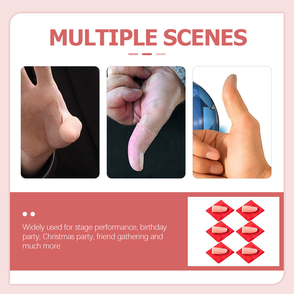 消えるシルクを使ったマジックセット。偽の指先とスカーフが6個 - Thumb Tip Magic Trick Set のレビューと価格
