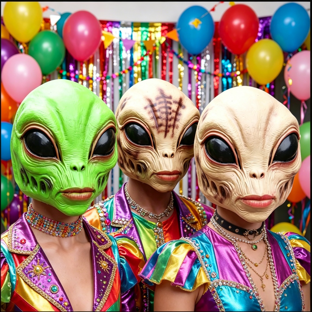 ハロウィンエイリアンマスクパーティーコスチューム不気味なコス - Latex Alien Mask Realistic のレビューと価格