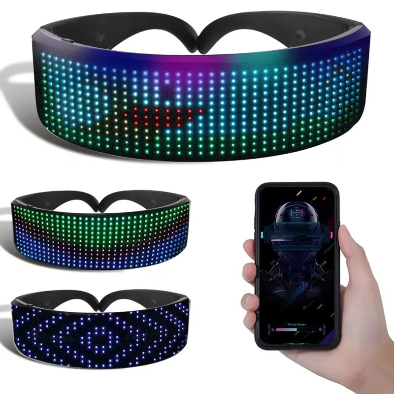 DIY シャイニング電子未来型アイウェア暗闇で光る Blue - Glow In The Dark Party Glasses のレビューと価格
