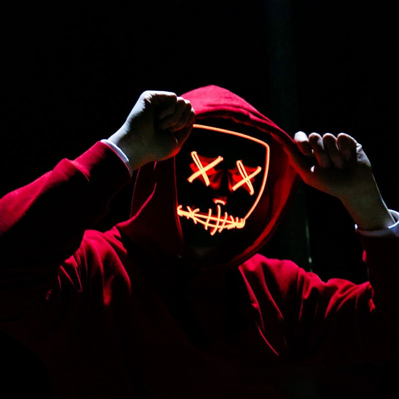 ハロウィーン ネオンLED パージマスク マスカーデパーティ - Led Purge Mask Halloween のレビューと価格
