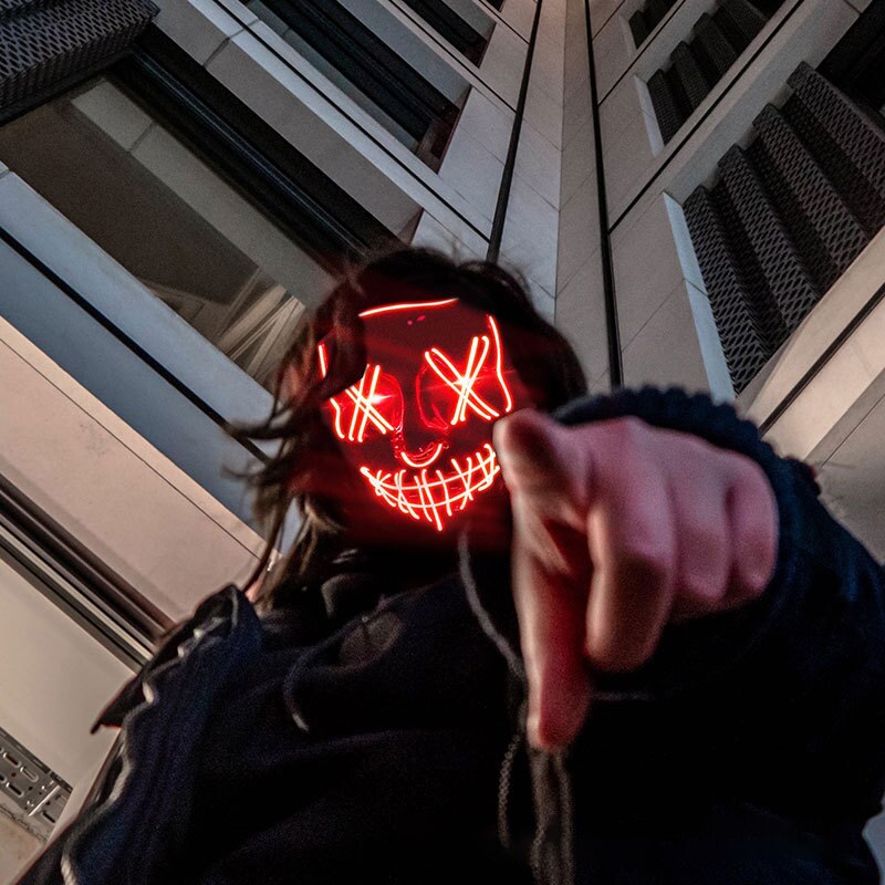 ハロウィーン ネオンLED パージマスク マスカーデパーティ - Led Purge Mask Halloween のレビューと価格